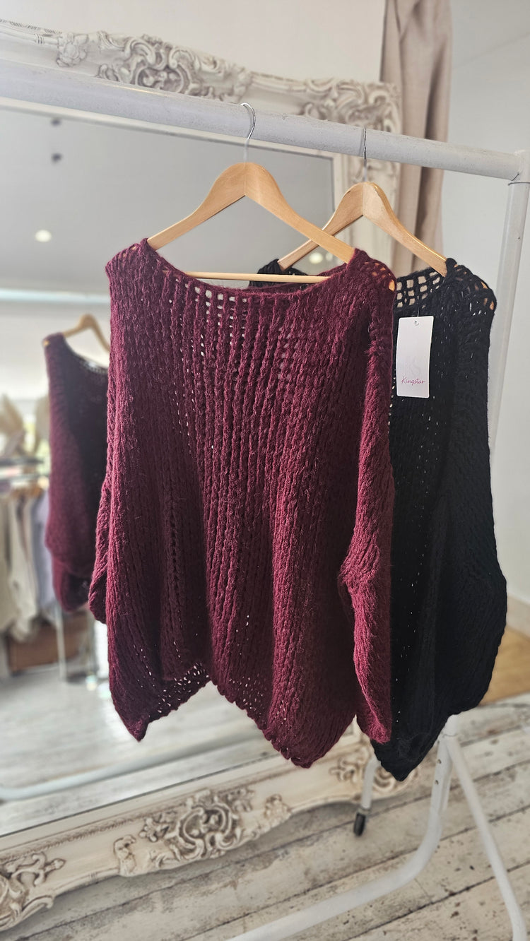 Melissa oversized jumper in merlot