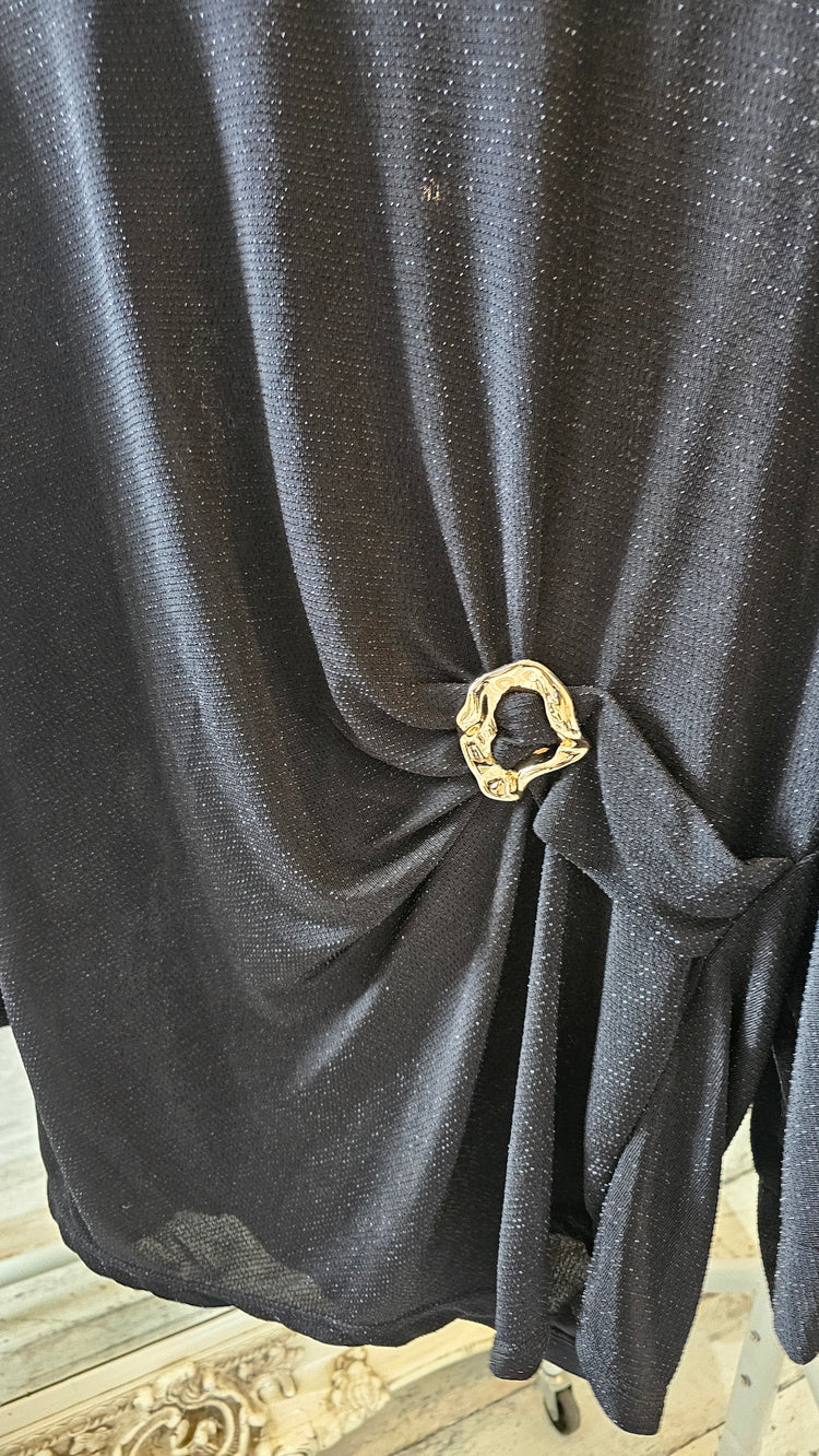 Jasmine GLITTER LUREX SIDE GATHERED BLOUSE