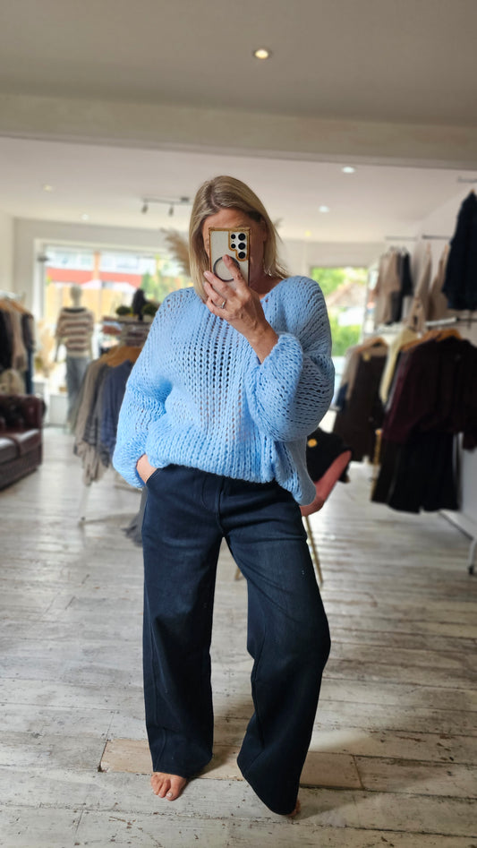 Melissa oversized jumper in powder blue