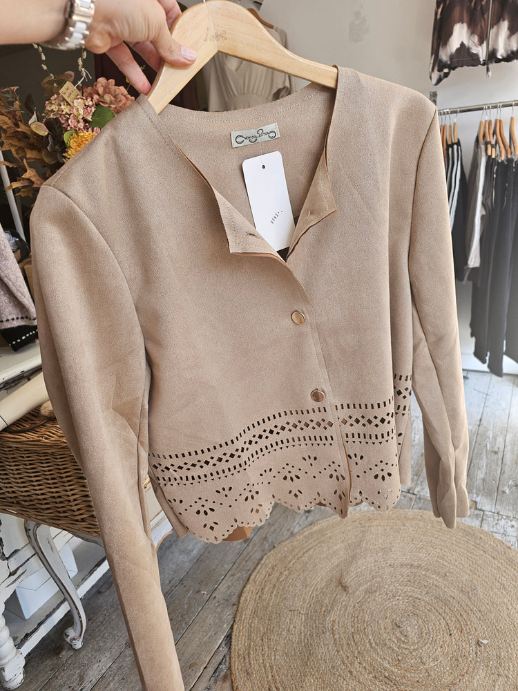 Sienna SUEDE-EFFECT cutout detail jacket
