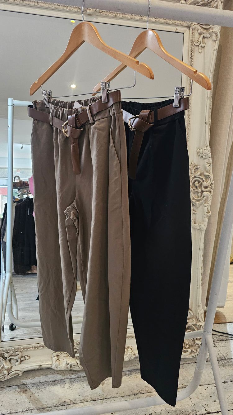 BARREL LEG MAGIC TROUSERS in olive