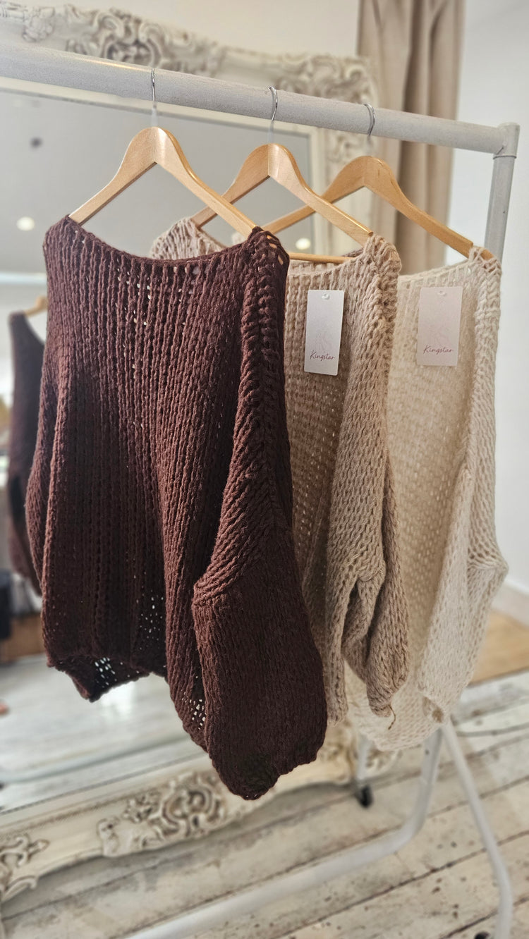 Melissa oversized jumper in chocolate