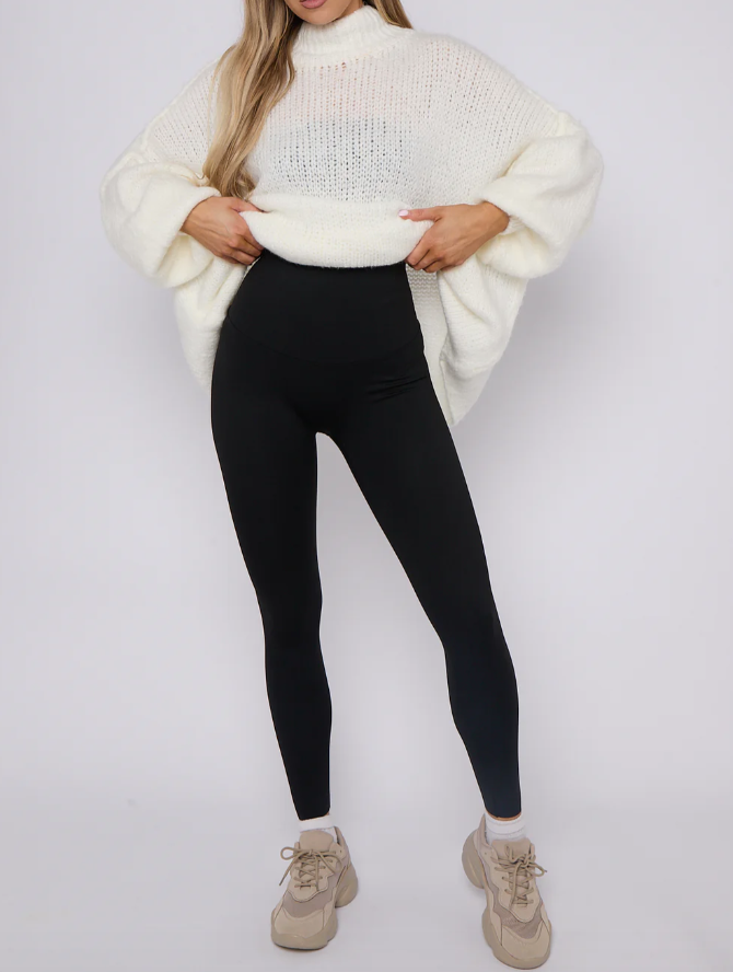 High waisted energy leggings in black