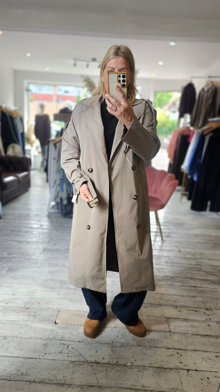 Kate Midi Trench Coat in Mocha