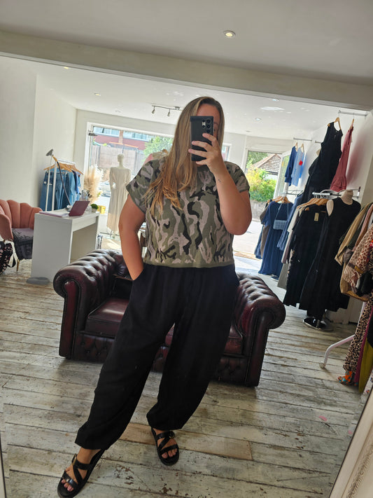 Camo relaxed knit jumper
