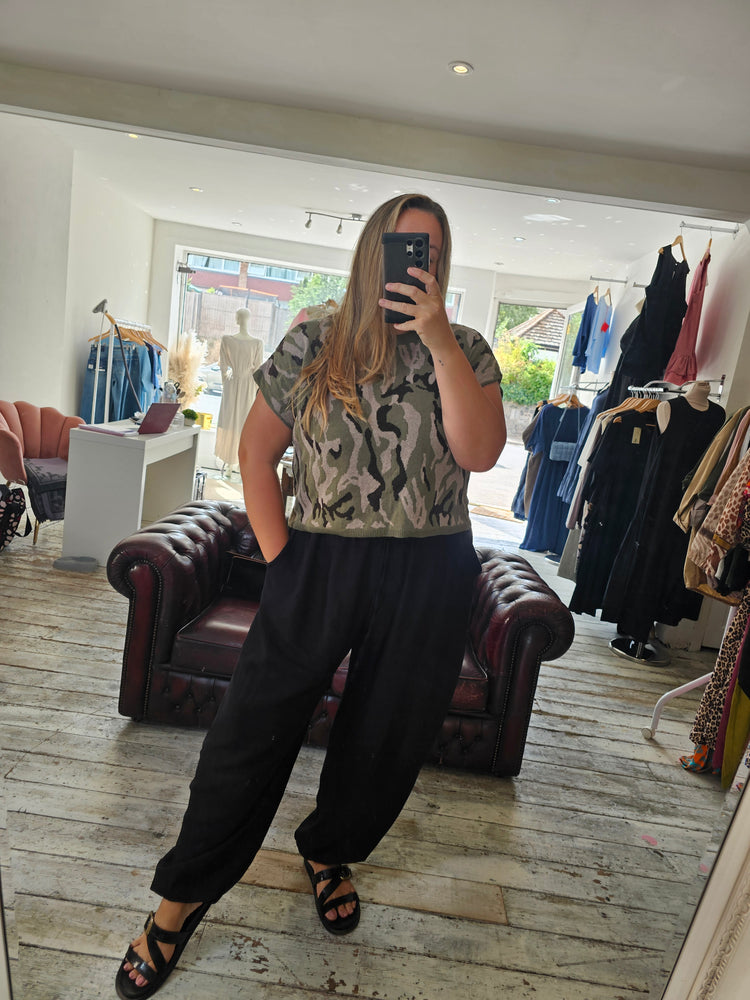 Camo relaxed knit jumper